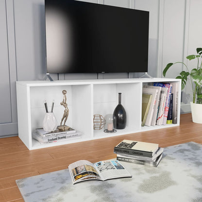 Knihovna / Tv Skříňka Bílá 36 X 30 X 114 Cm Kompozitní Dřevo