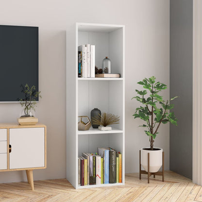 Knihovna / Tv Skříňka Bílá 36 X 30 X 114 Cm Kompozitní Dřevo
