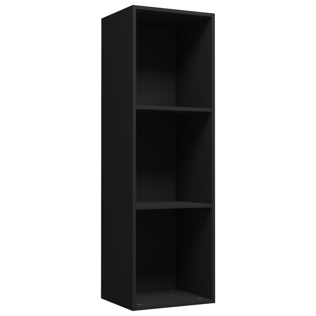Knihovna / Tv Skříňka Černá 36 X 30 X 114 Cm Dřevotříska