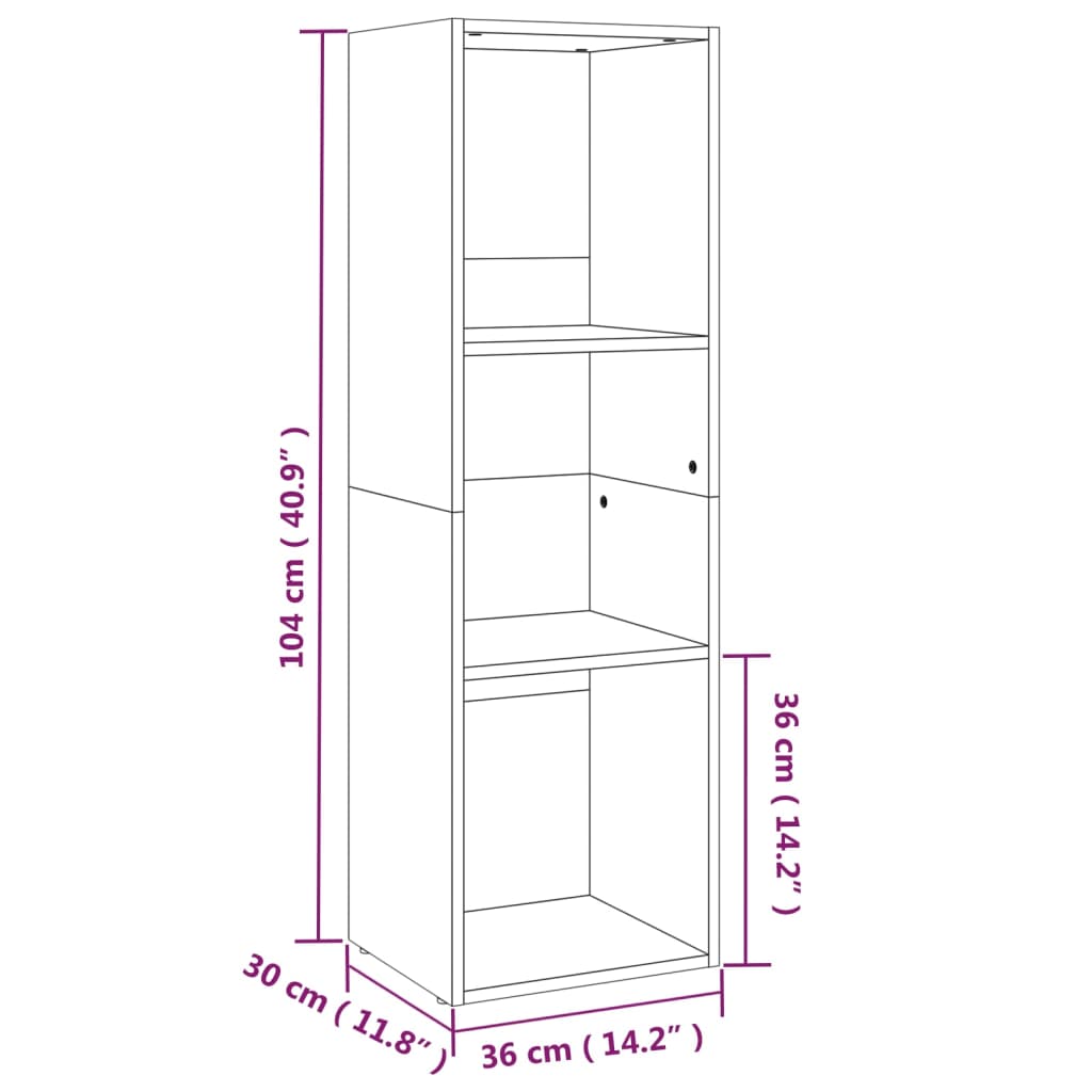 Knihovna / Tv Stolek Dub Sonoma 36 X 30 X 114 Cm Dřevotříska