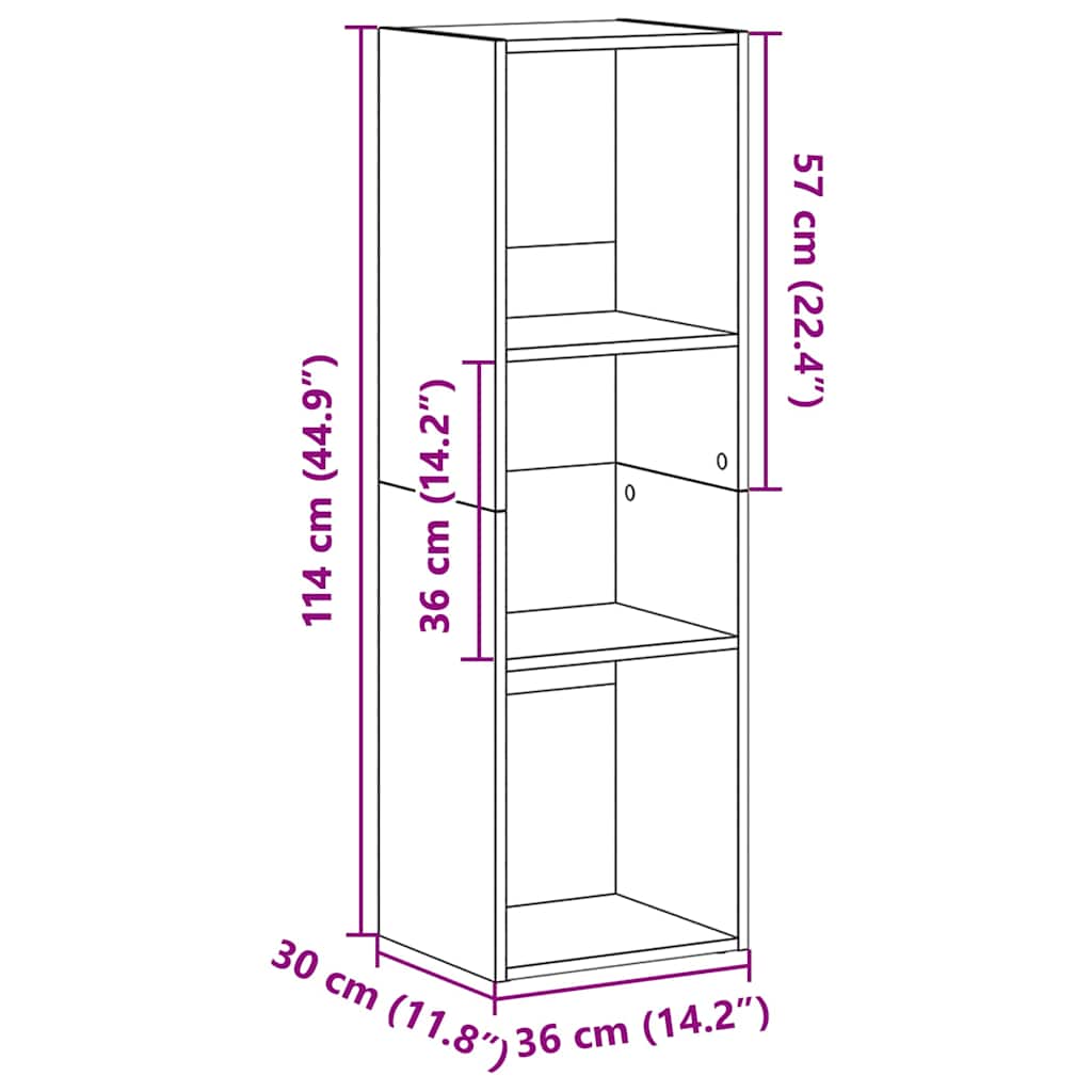 Knihovna / Tv Stolek Dub Sonoma 36 X 30 X 114 Cm Dřevotříska