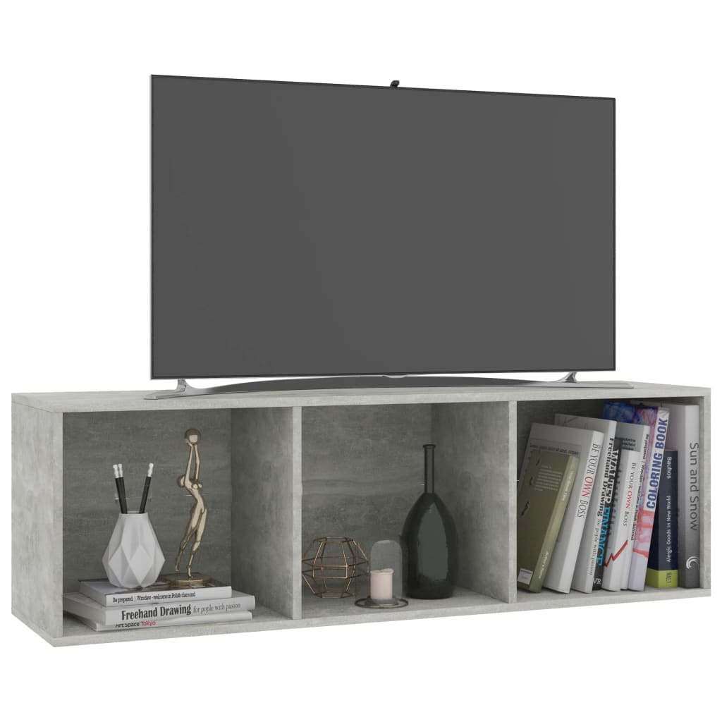 Knihovna/Tv Skříňka Betonově Šedá 36X30X114 Cm Kompozitní Dřevo