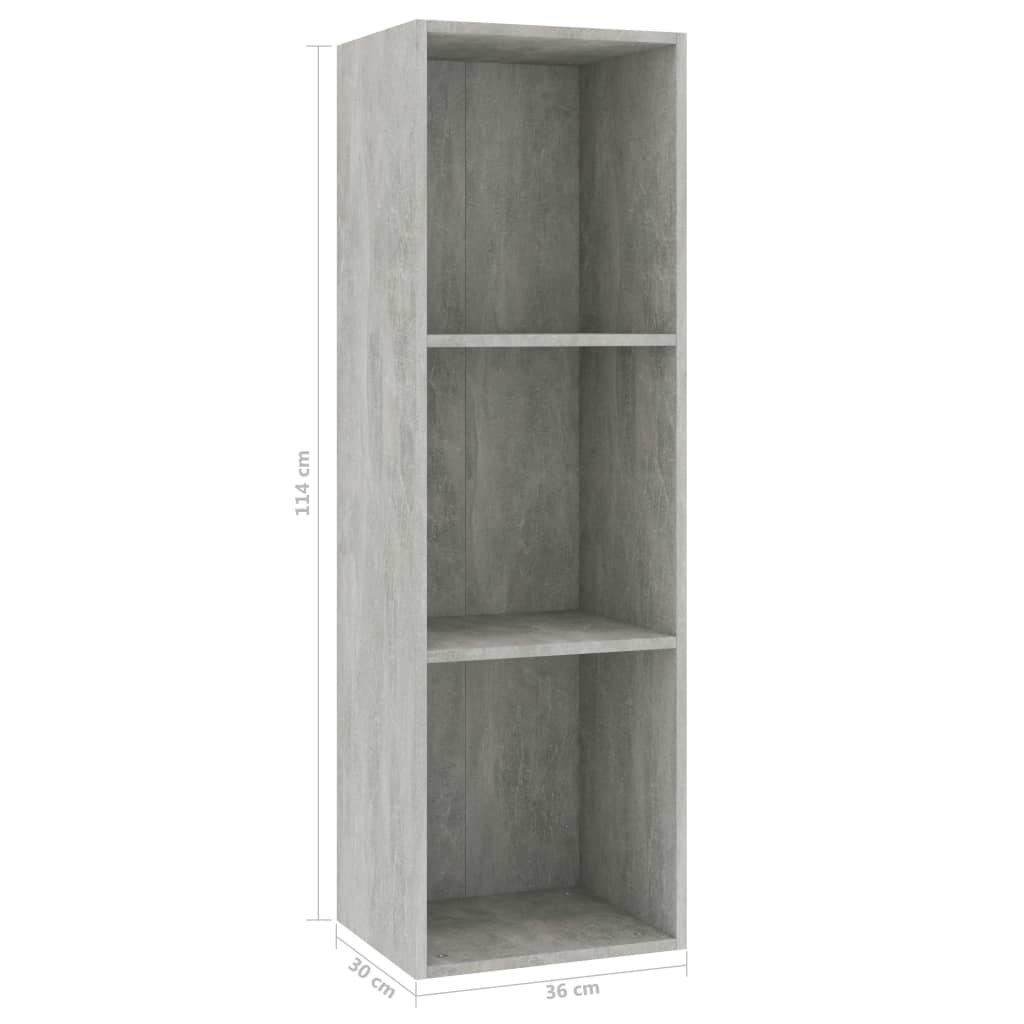 Knihovna/Tv Skříňka Betonově Šedá 36X30X114 Cm Kompozitní Dřevo