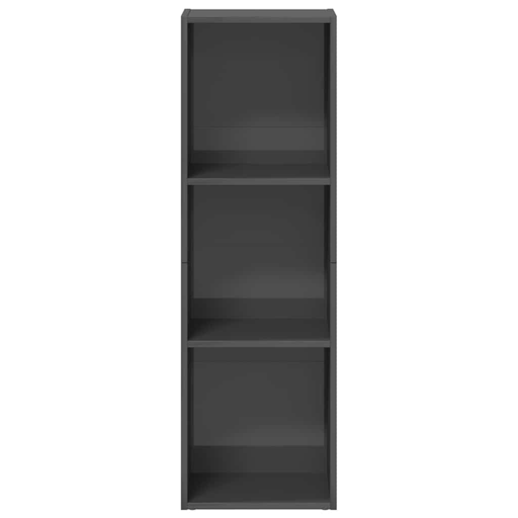 Knihovna / Tv Skříňka Šedá Lesklá 36X30X114 Cm Kompozitní Dřevo