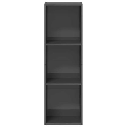 Knihovna / Tv Skříňka Šedá Lesklá 36X30X114 Cm Kompozitní Dřevo