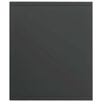 Knihovna / Tv Skříňka Šedá Lesklá 36X30X114 Cm Kompozitní Dřevo