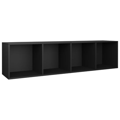 Knihovna / Tv Skříňka Černá 36 X 30 X 143 Cm Kompozitní Dřevo