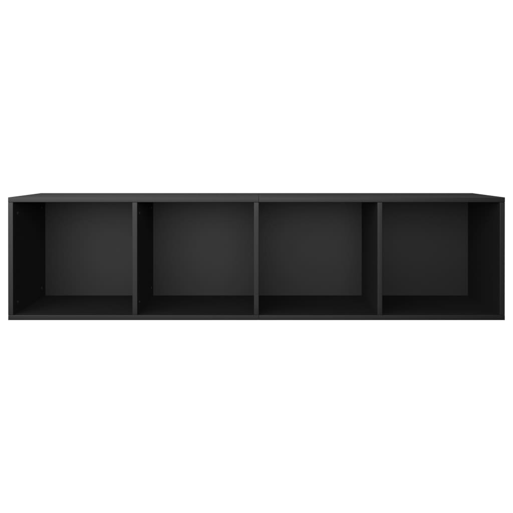 Knihovna / Tv Skříňka Černá 36 X 30 X 143 Cm Kompozitní Dřevo