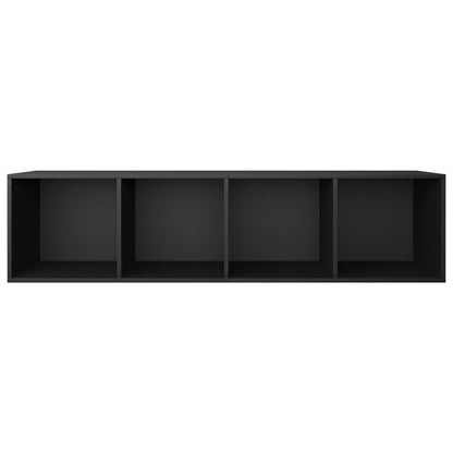 Knihovna / Tv Skříňka Černá 36 X 30 X 143 Cm Kompozitní Dřevo
