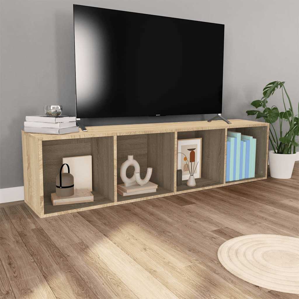 Knihovna / Tv Skříňka Dub Sonoma 36X30X143 Cm Kompozitní Dřevo