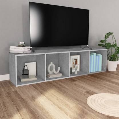 Knihovna/Tv Skříňka Betonově Šedá 36X30X143 Cm Kompozitní Dřevo