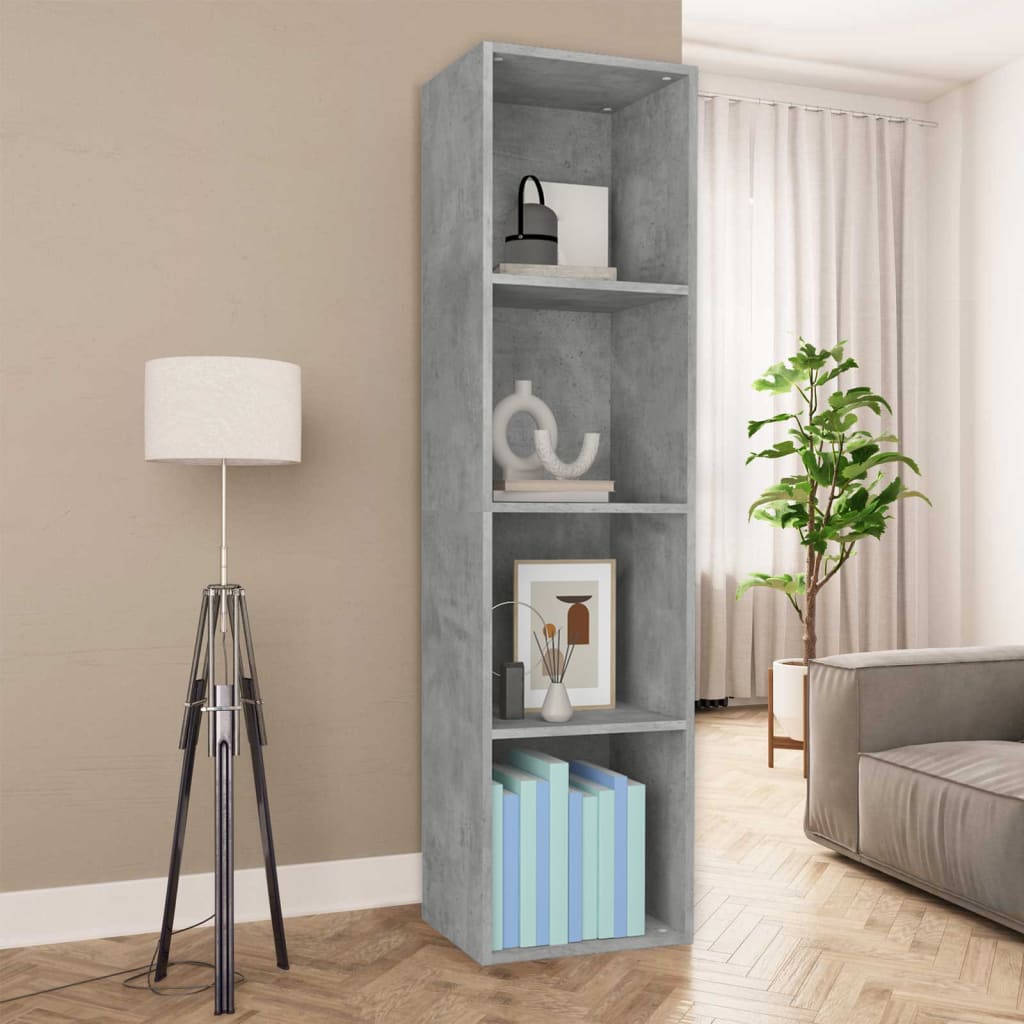 Knihovna/Tv Skříňka Betonově Šedá 36X30X143 Cm Kompozitní Dřevo