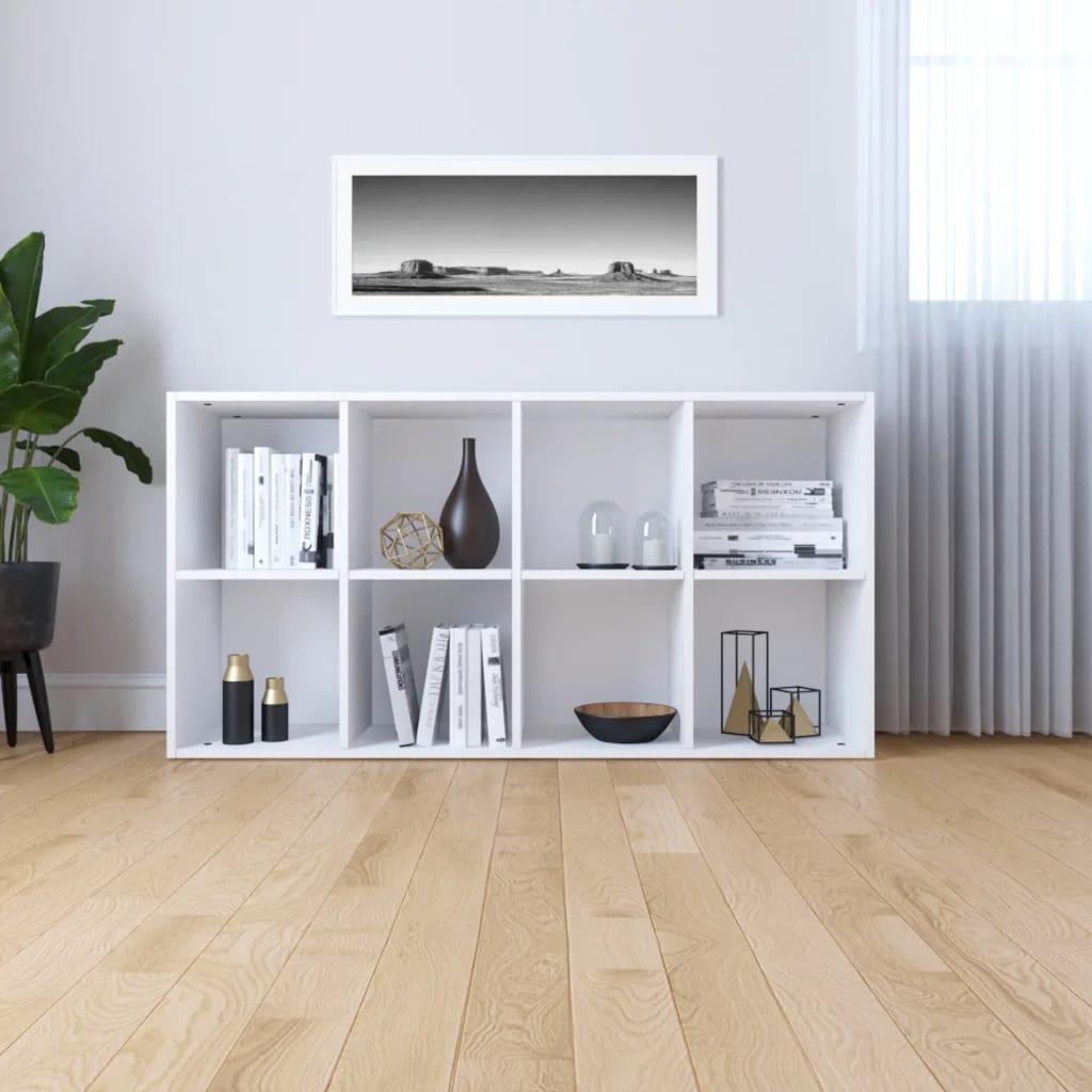 Knihovna/Příborník Bílá 66 X 30 X 130 Cm Kompozitní Dřevo