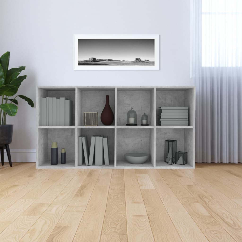 Knihovna/Příborník Betonově Šedá 66X30X130 Cm Kompozitní Dřevo