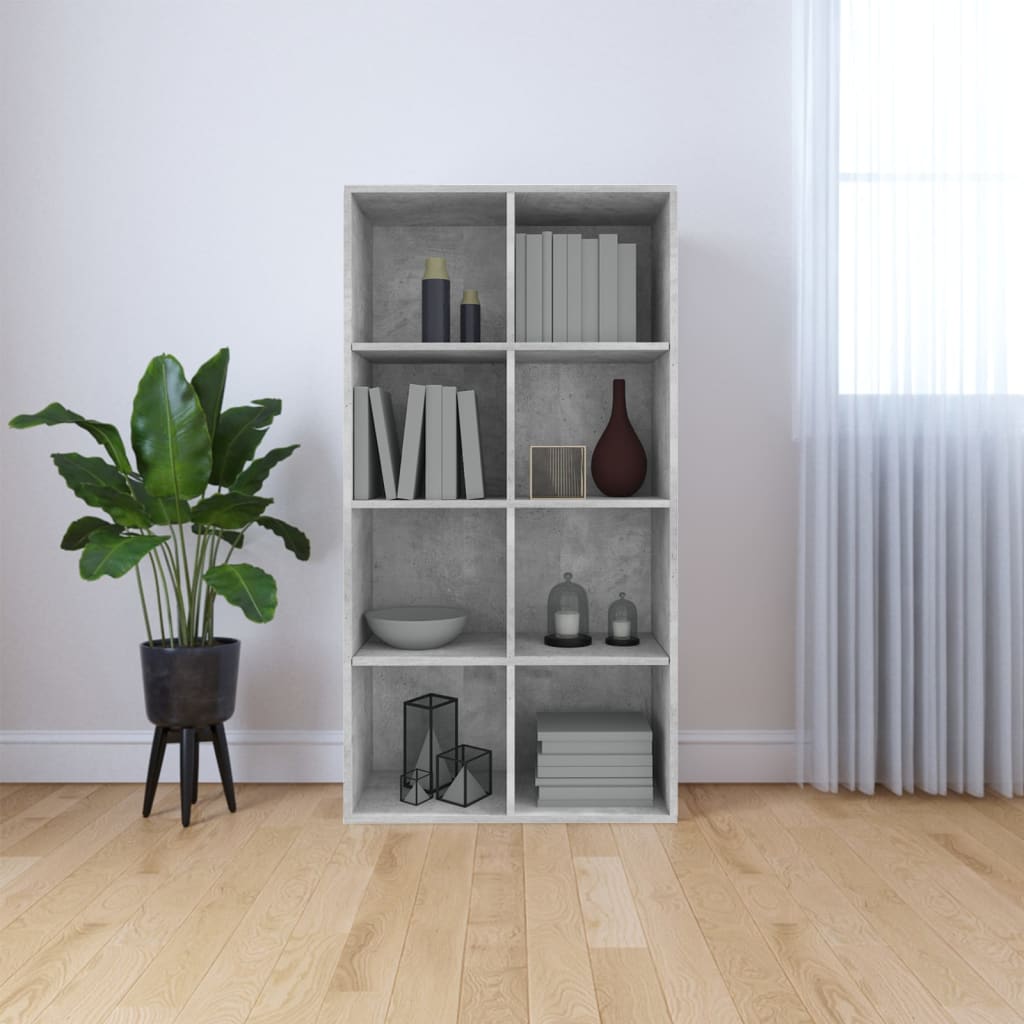 Knihovna/Příborník Betonově Šedá 66X30X130 Cm Kompozitní Dřevo
