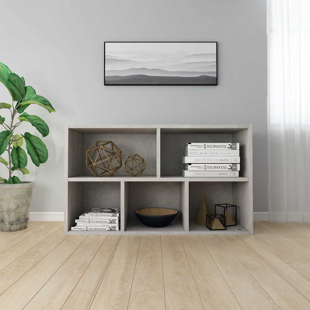 Knihovna/Příborník Betonově Šedá 50X25X80 Cm Kompozitní Dřevo