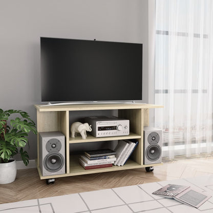 Tv Stolek S Kolečky Betonově Šedý 80X40X45 Cm Kompozitní Dřevo