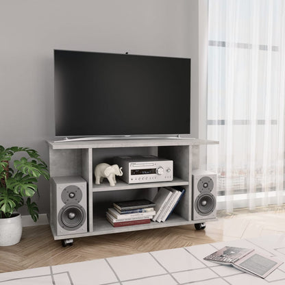 Tv Stolek S Kolečky Betonově Šedý 80X40X45 Cm Kompozitní Dřevo