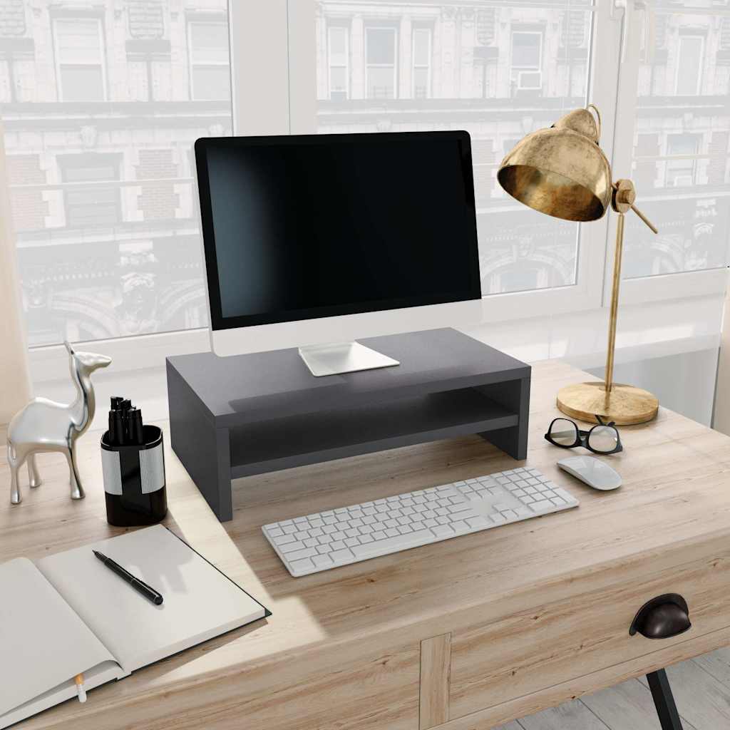 Stojan Na Monitor Betonově Šedý 42X24X13 Cm Kompozitní Dřevo