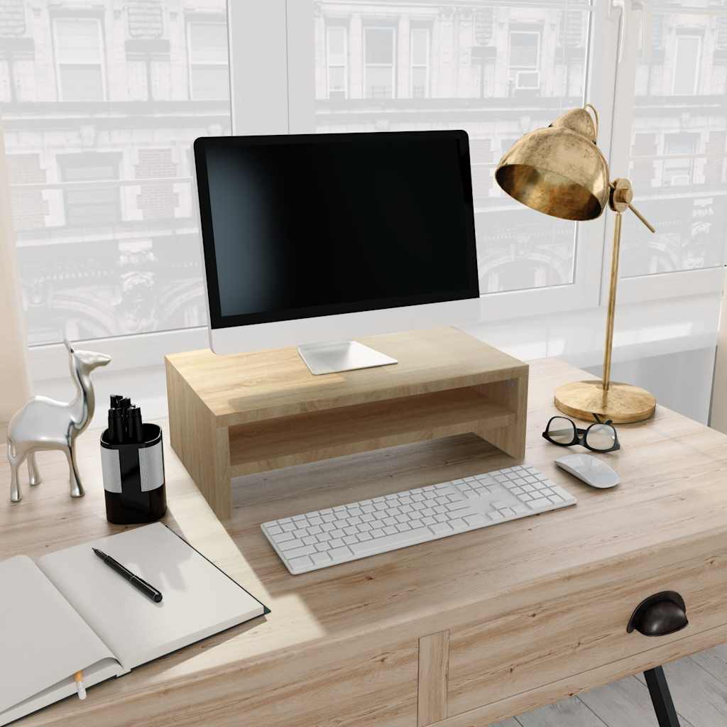 Stojan Na Monitor Betonově Šedý 42X24X13 Cm Kompozitní Dřevo
