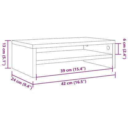 Stojan Na Monitor Betonově Šedý 42X24X13 Cm Kompozitní Dřevo