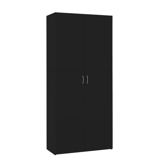 Botník Černý 80 X 35,5 X 180 Cm Kompozitní Dřevo