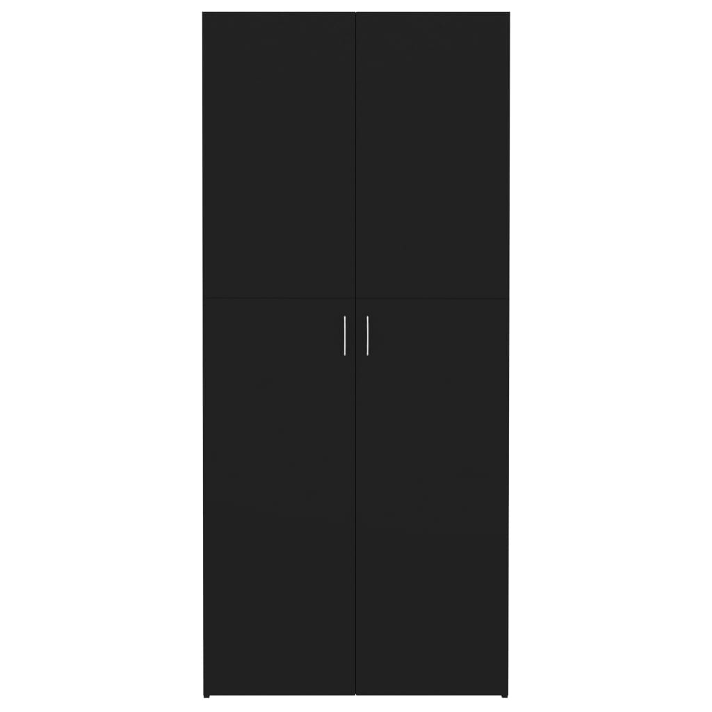 Botník Černý 80 X 35,5 X 180 Cm Kompozitní Dřevo