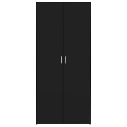 Botník Černý 80 X 35,5 X 180 Cm Kompozitní Dřevo