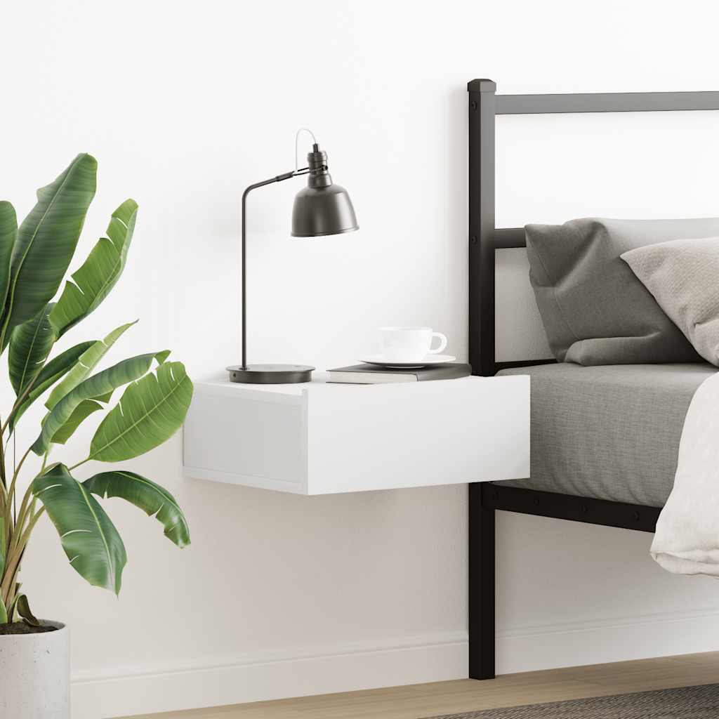 Plovoucí Noční Stolky 2 Ks Černé 40X30X15 Cm Kompozitní Dřevo