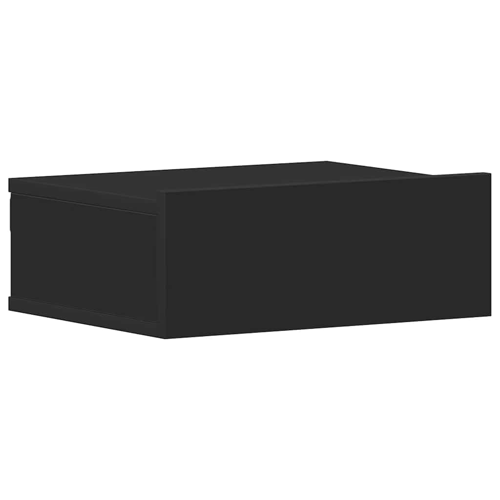 Plovoucí Noční Stolky 2 Ks Černé 40X30X15 Cm Kompozitní Dřevo