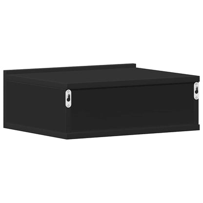 Plovoucí Noční Stolky 2 Ks Černé 40X30X15 Cm Kompozitní Dřevo