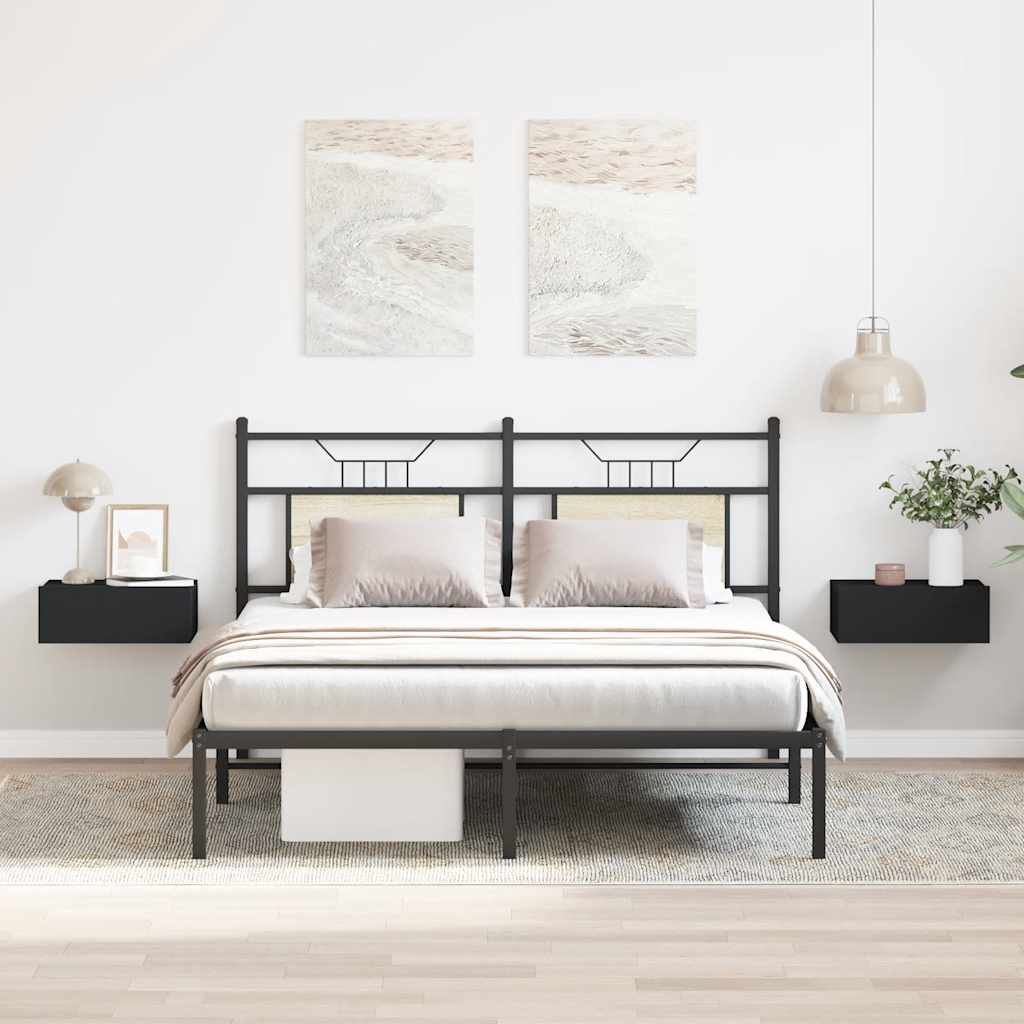 Plovoucí Noční Stolky 2 Ks Černé 40X30X15 Cm Kompozitní Dřevo