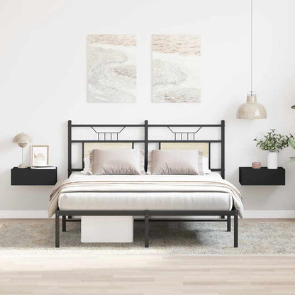 Plovoucí Noční Stolky 2 Ks Černé 40X30X15 Cm Kompozitní Dřevo