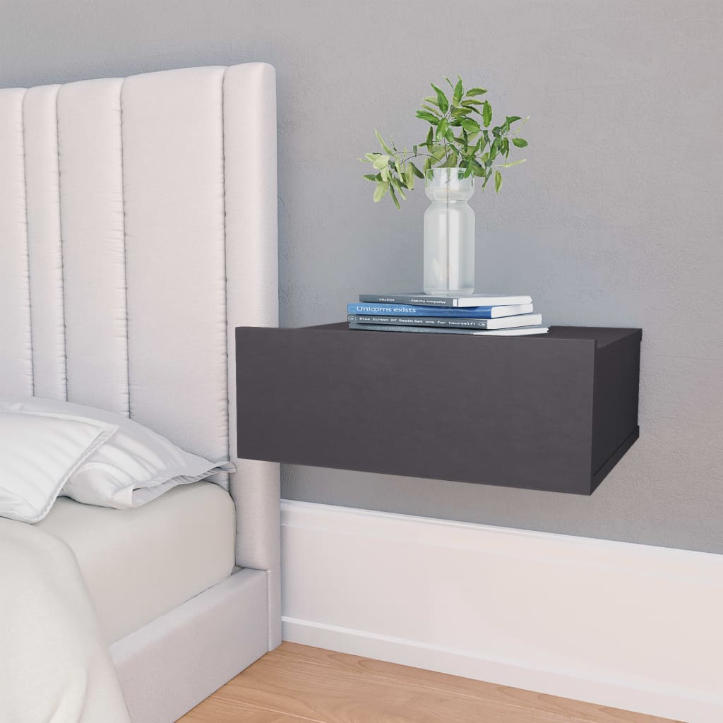 Plovoucí Noční Stolky 2 Ks Černé 40X30X15 Cm Kompozitní Dřevo