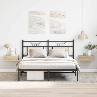 Plovoucí Noční Stolky 2 Ks Černé 40X30X15 Cm Kompozitní Dřevo