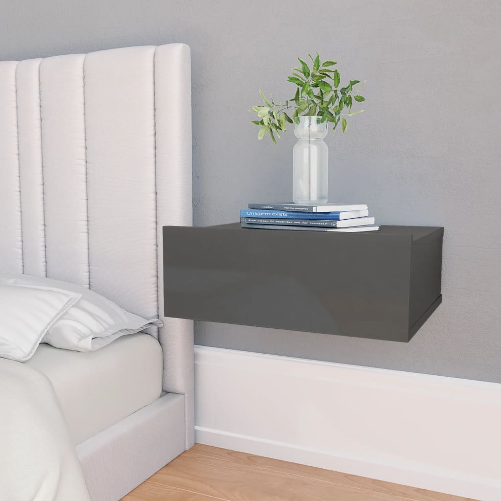 Plovoucí Noční Stolky 2 Ks Černé 40X30X15 Cm Kompozitní Dřevo