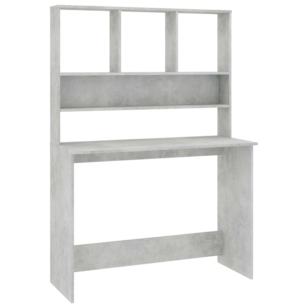 Psací Stůl S Policemi Betonově Šedý 110X45X157 Cm Dřevotříska