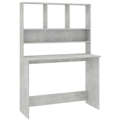 Psací Stůl S Policemi Betonově Šedý 110X45X157 Cm Dřevotříska