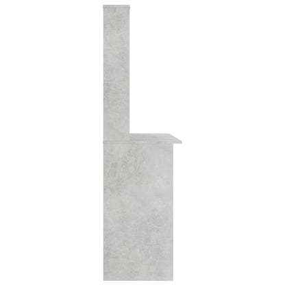 Psací Stůl S Policemi Betonově Šedý 110X45X157 Cm Dřevotříska
