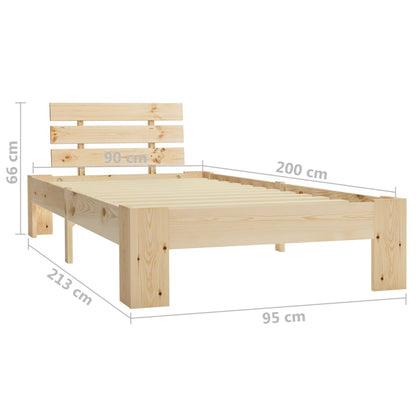Rám Postele Masivní Borové Dřevo 90 X 200 Cm