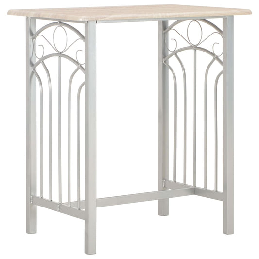 3Dílný Barový Set Dřevo A Ocel