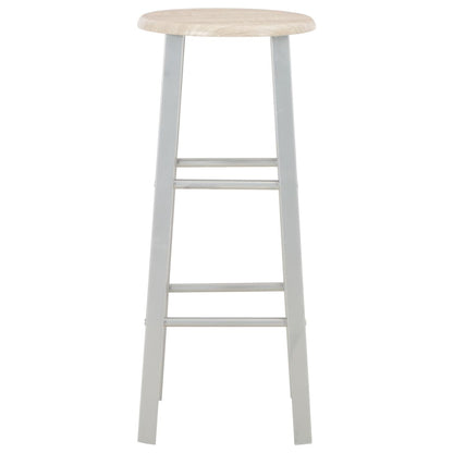 3Dílný Barový Set Dřevo A Ocel