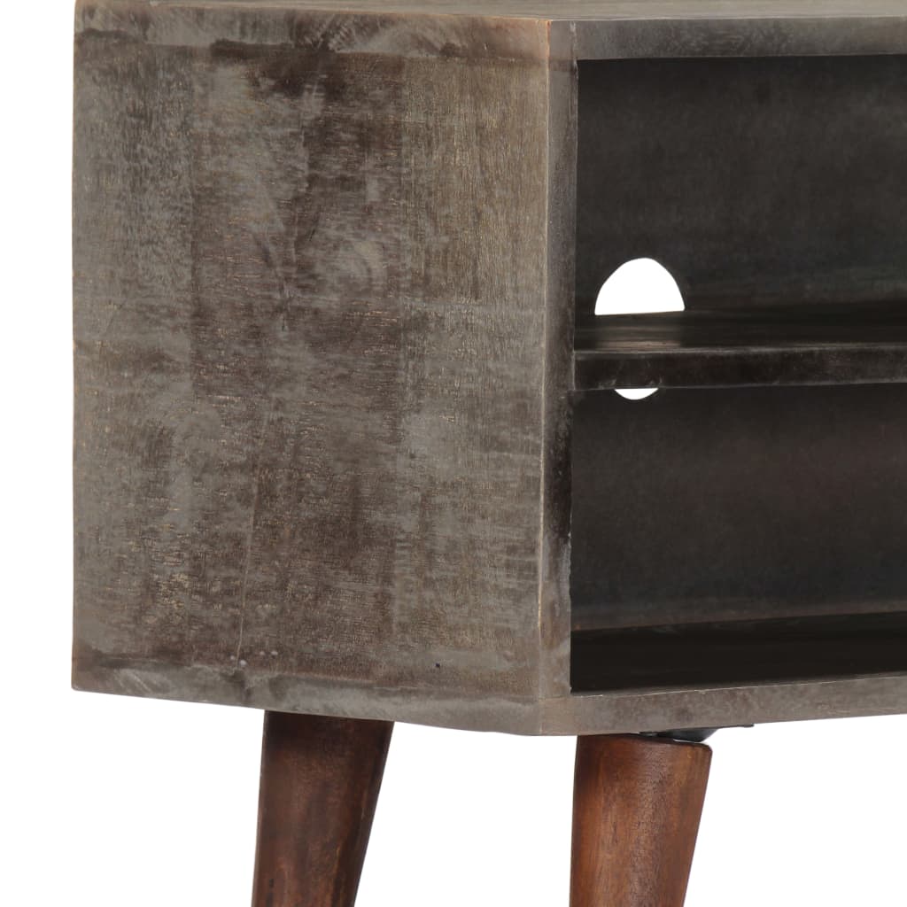 Tv Stolek Šedý 130 X 30 X 46 Cm Masivní Hrubý Mangovník