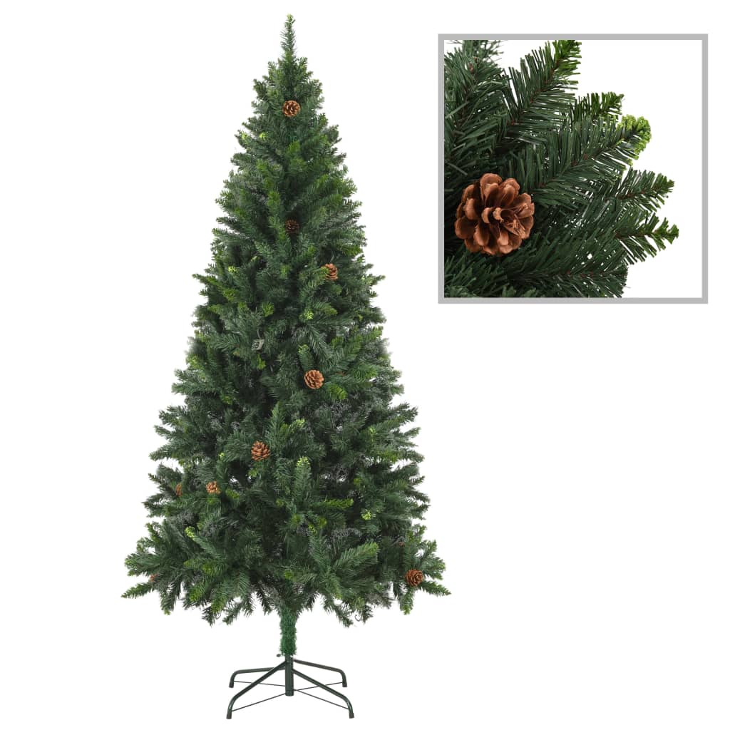Umělý Vánoční Stromek Se Šiškami Zelený 180 Cm