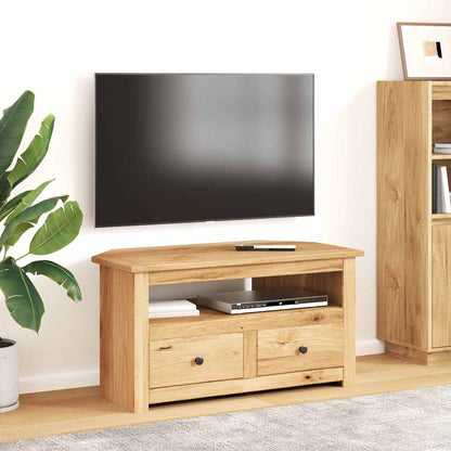 Rohová Tv Skříňka 93X49X49 Cm Masivní Borovice Řada Panama