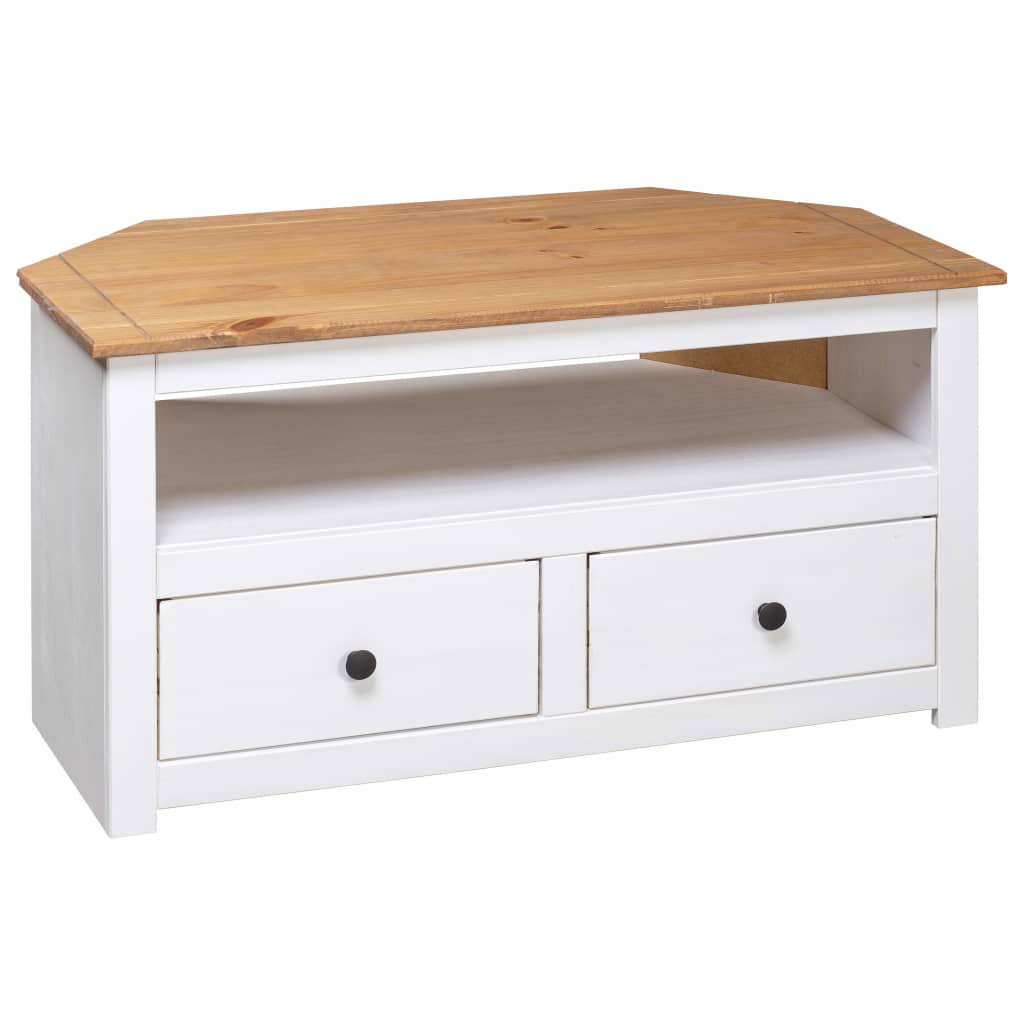 Rohová Tv Skříňka 93X49X49 Cm Masivní Borovice Řada Panama