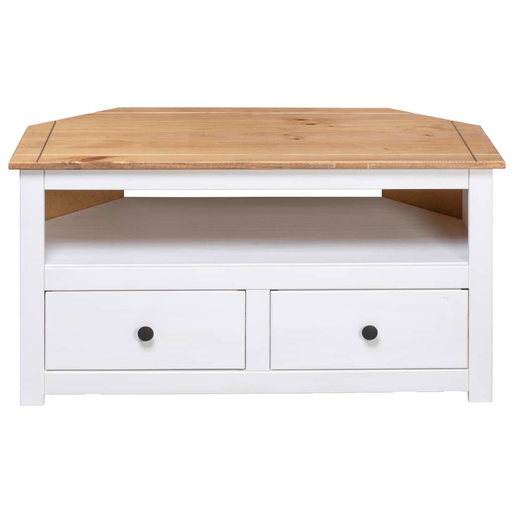 Rohová Tv Skříňka 93X49X49 Cm Masivní Borovice Řada Panama