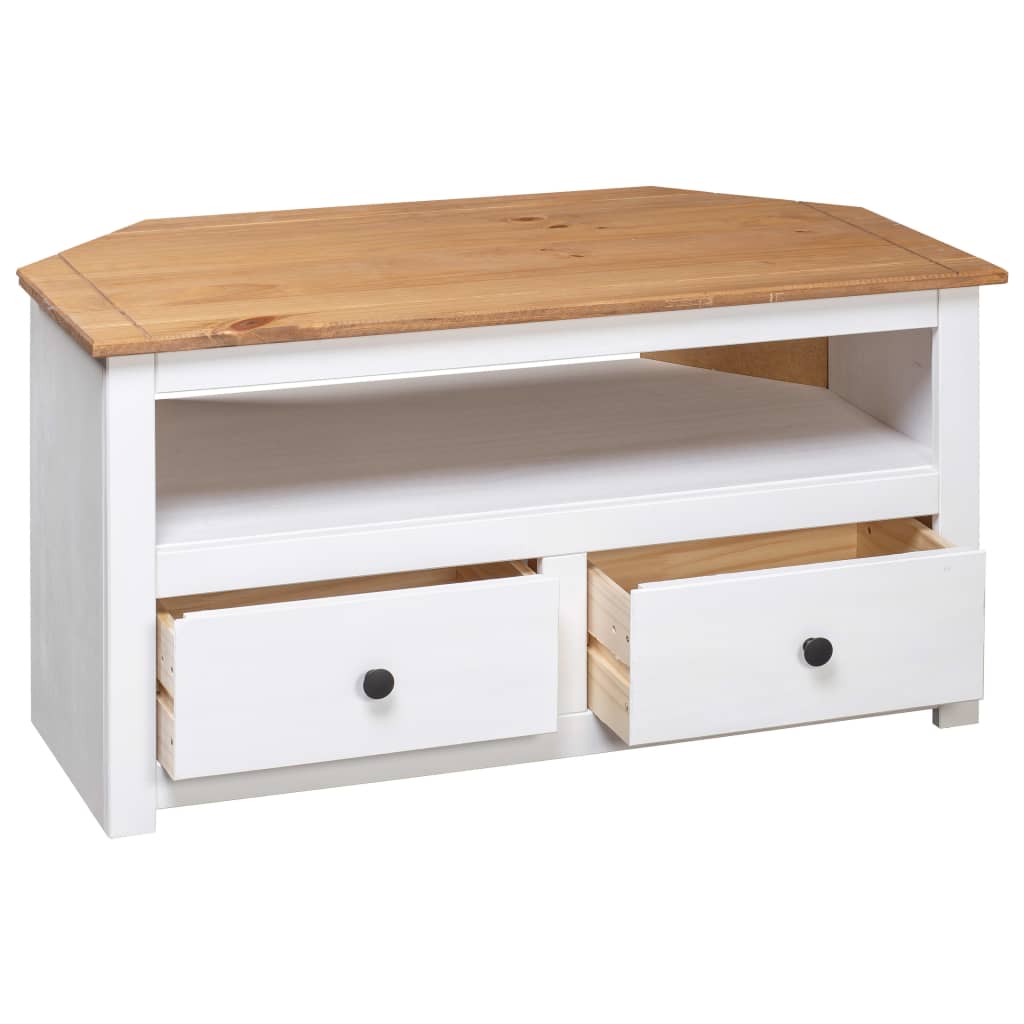 Rohová Tv Skříňka 93X49X49 Cm Masivní Borovice Řada Panama