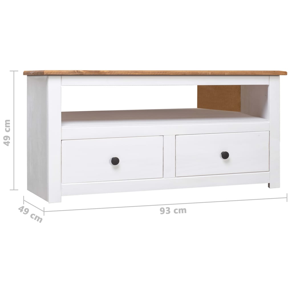 Rohová Tv Skříňka 93X49X49 Cm Masivní Borovice Řada Panama