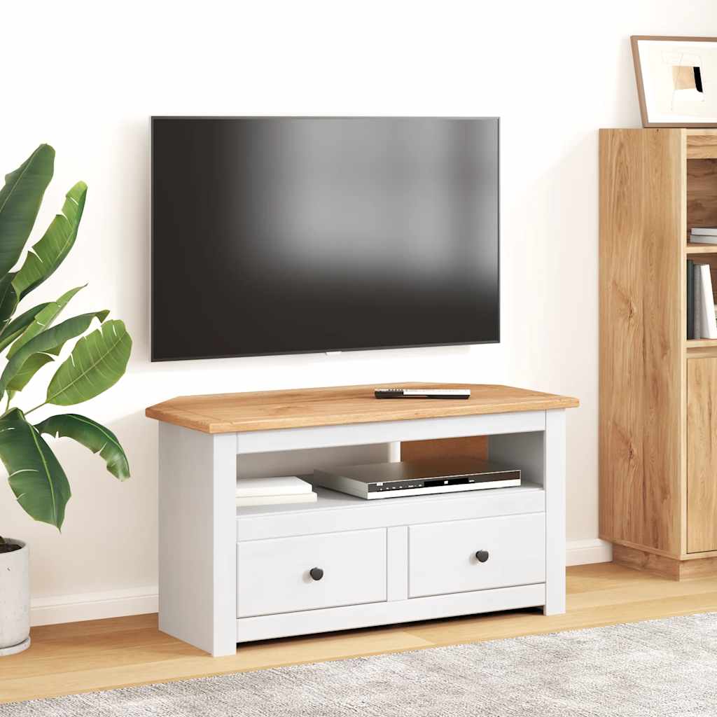 Rohová Tv Skříňka 93X49X49 Cm Masivní Borovice Řada Panama